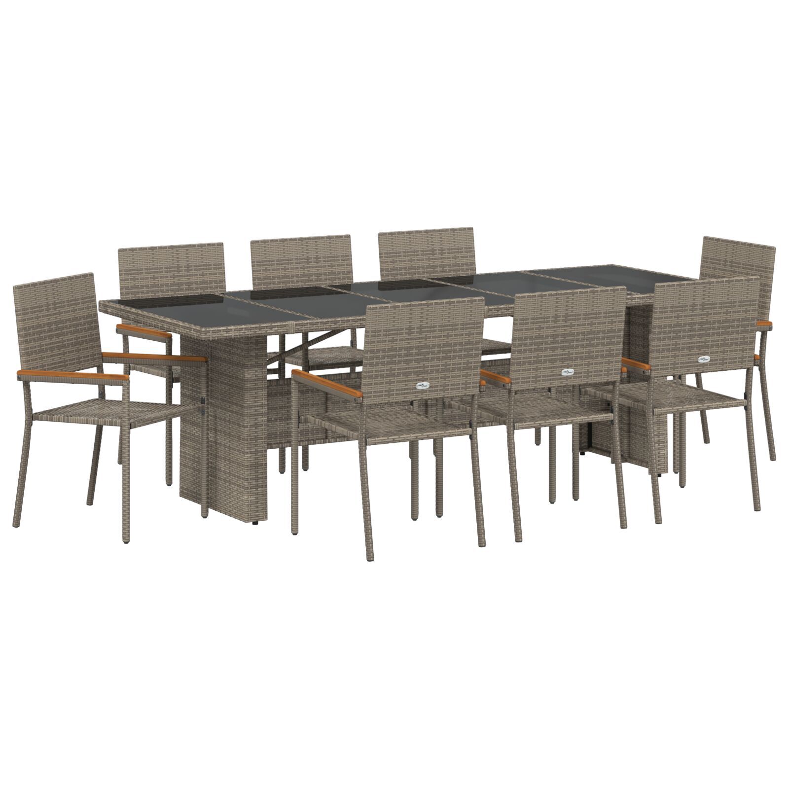 Hage Spisegruppe 11 pcs Beige Poly rattan