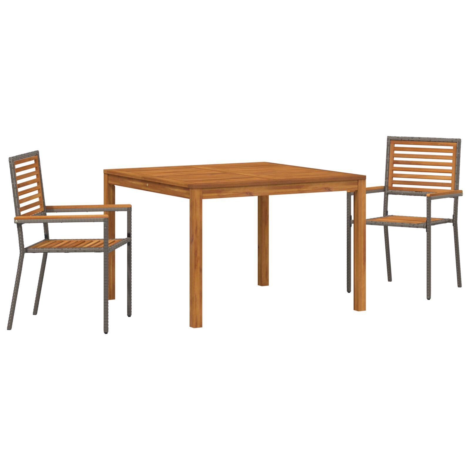 Hage Spisegruppe 3 pcs Grå Poly rattan