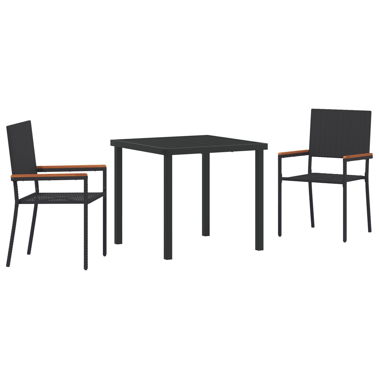 Hage Spisegruppe 3 pcs Svart Poly rattan