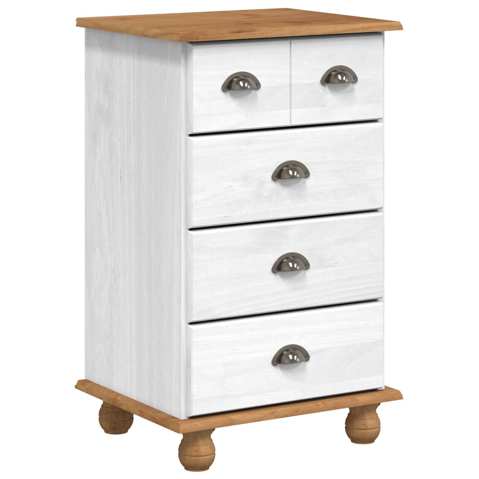 Skap med skuffer Hvit 45,8 x 40 x 79 cm Massivt furutre