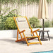 Strandstol med pute 2 pcs Brun Solid akasietre