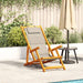 Strandstol med pute 2 pcs Brun Solid akasietre