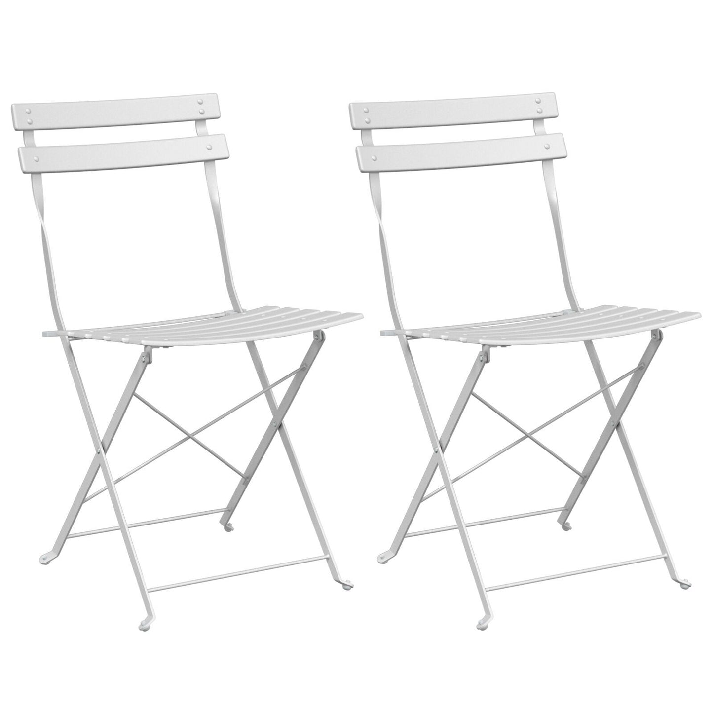 Hage Folding Stol 2 pcs Hvit 42 x 46 x 82cm Metall