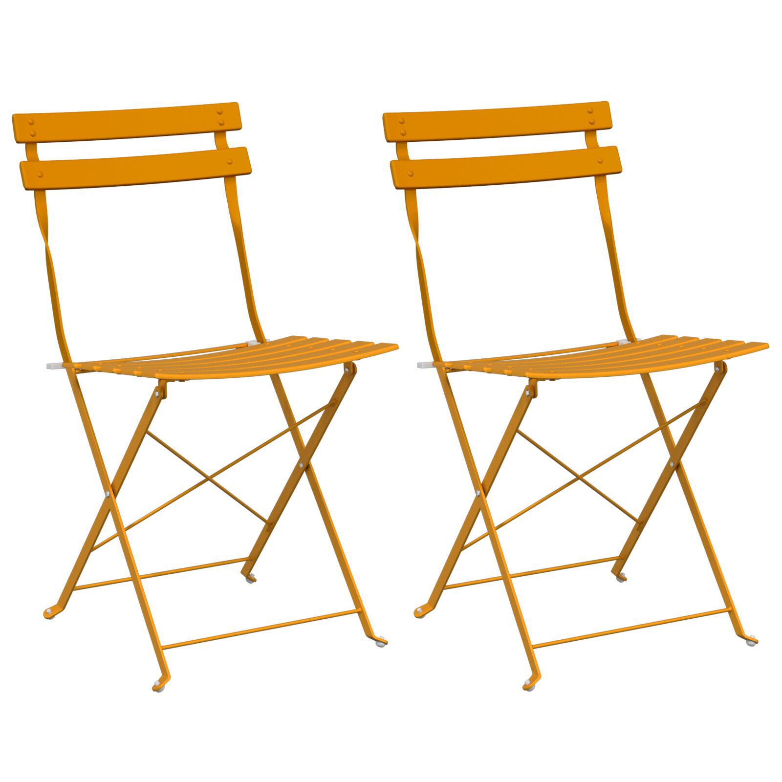 Hage Folding Stol 2 pcs Sennepsgul 42 x 46 x 82cm Stål