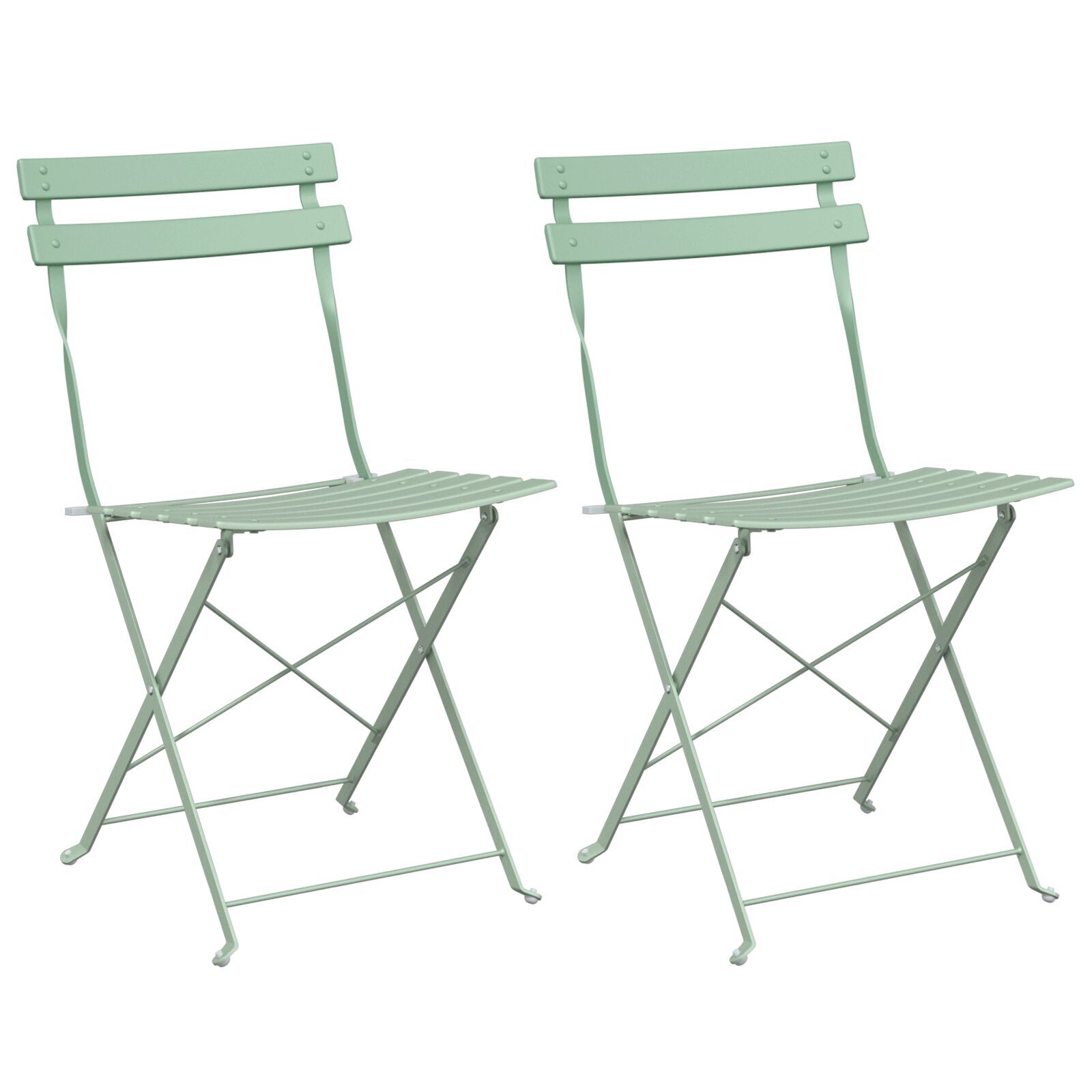 Hage Folding Stol Folding 2 pcs grønn 42 x 46 x 82cm Stål