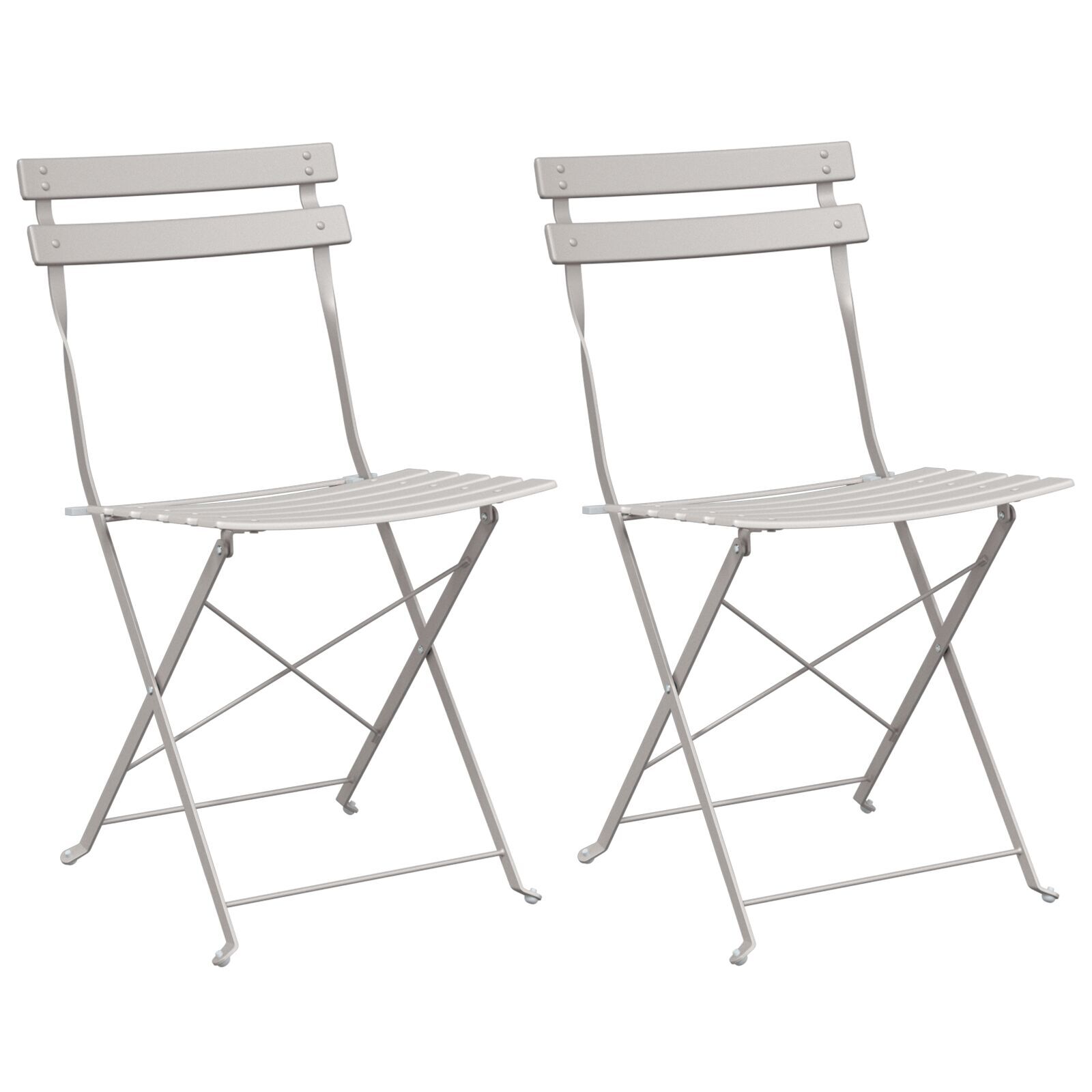Hage Folding Stol Folding 2 pcs Beige 42 x 46 x 82cm Stål