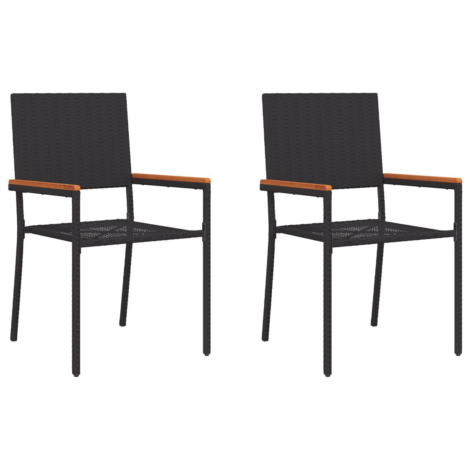 Hage stabelstoler 2 pcs Svart og Brun