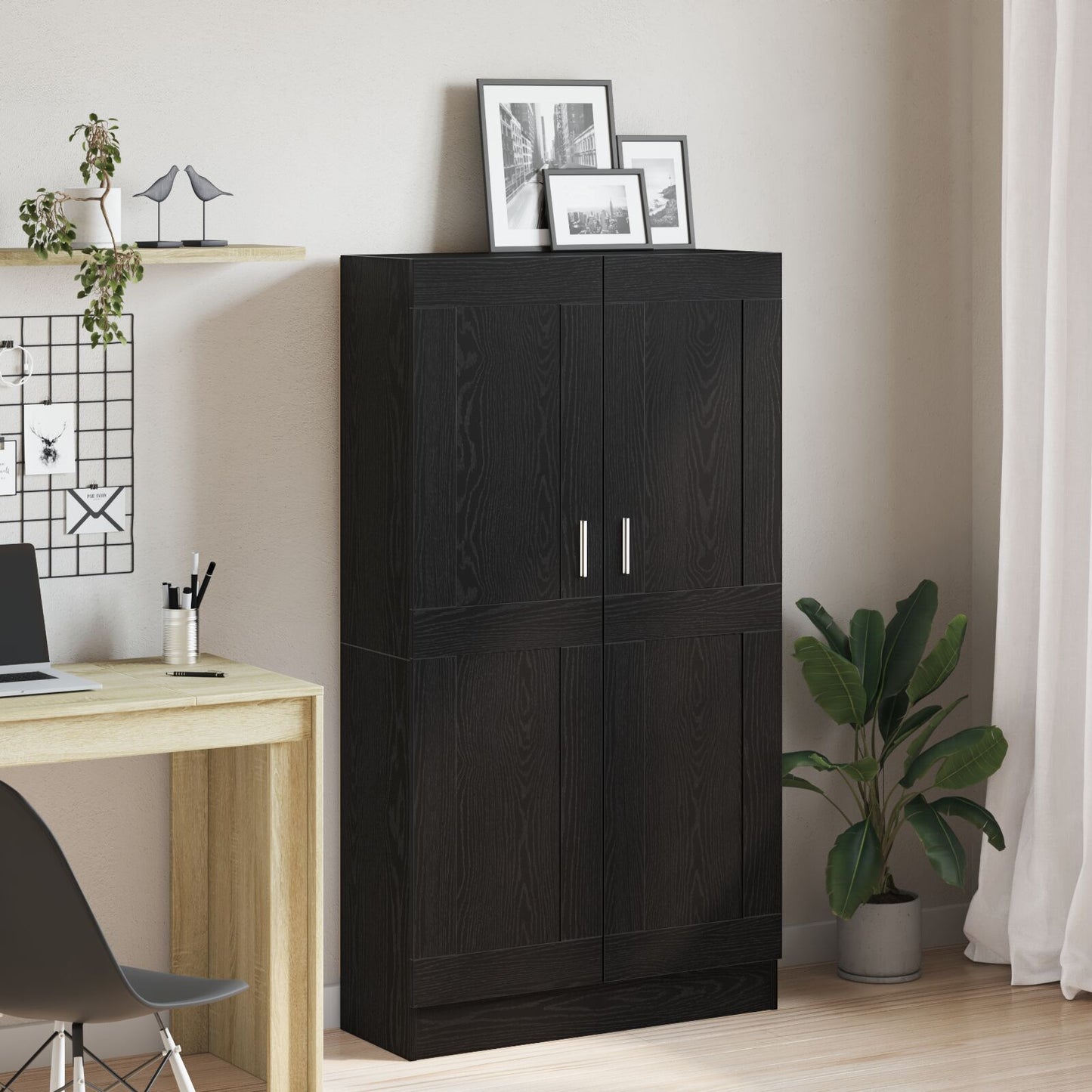 Bokskap Svart Eik 82,5 x 30,5 x 150 cm Konstruert tre