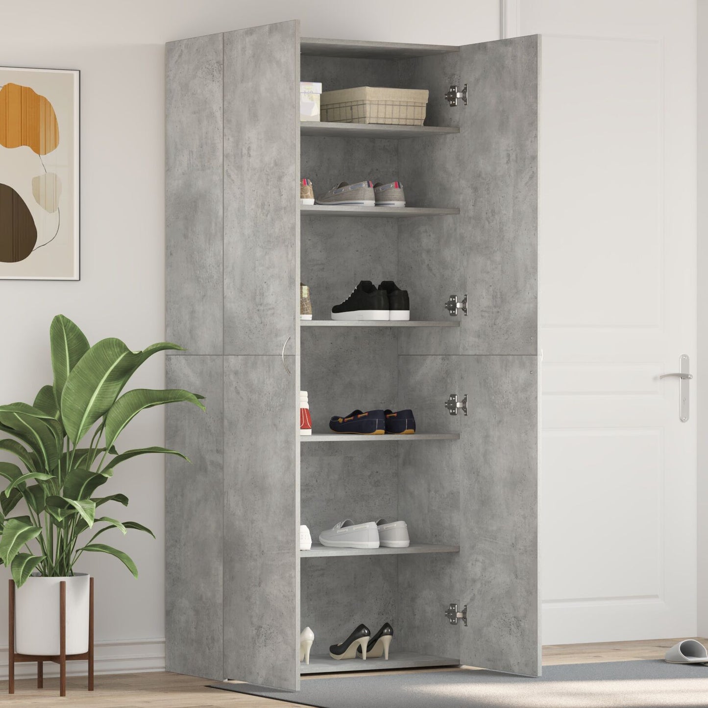 Sko Skap med hylle Grå 80 x 35,5 x 180 cm Konstruert tre