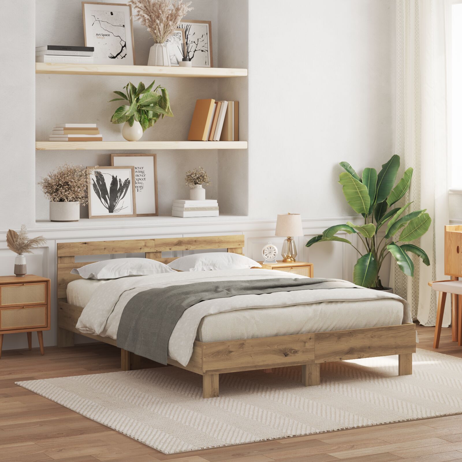 Sengestamme artisan eik 140 x 190 cm Konstruert tre