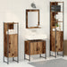 Baderomsinnredningssett med dør 4 pcs Brun 33 x 33 x 185.5 cm