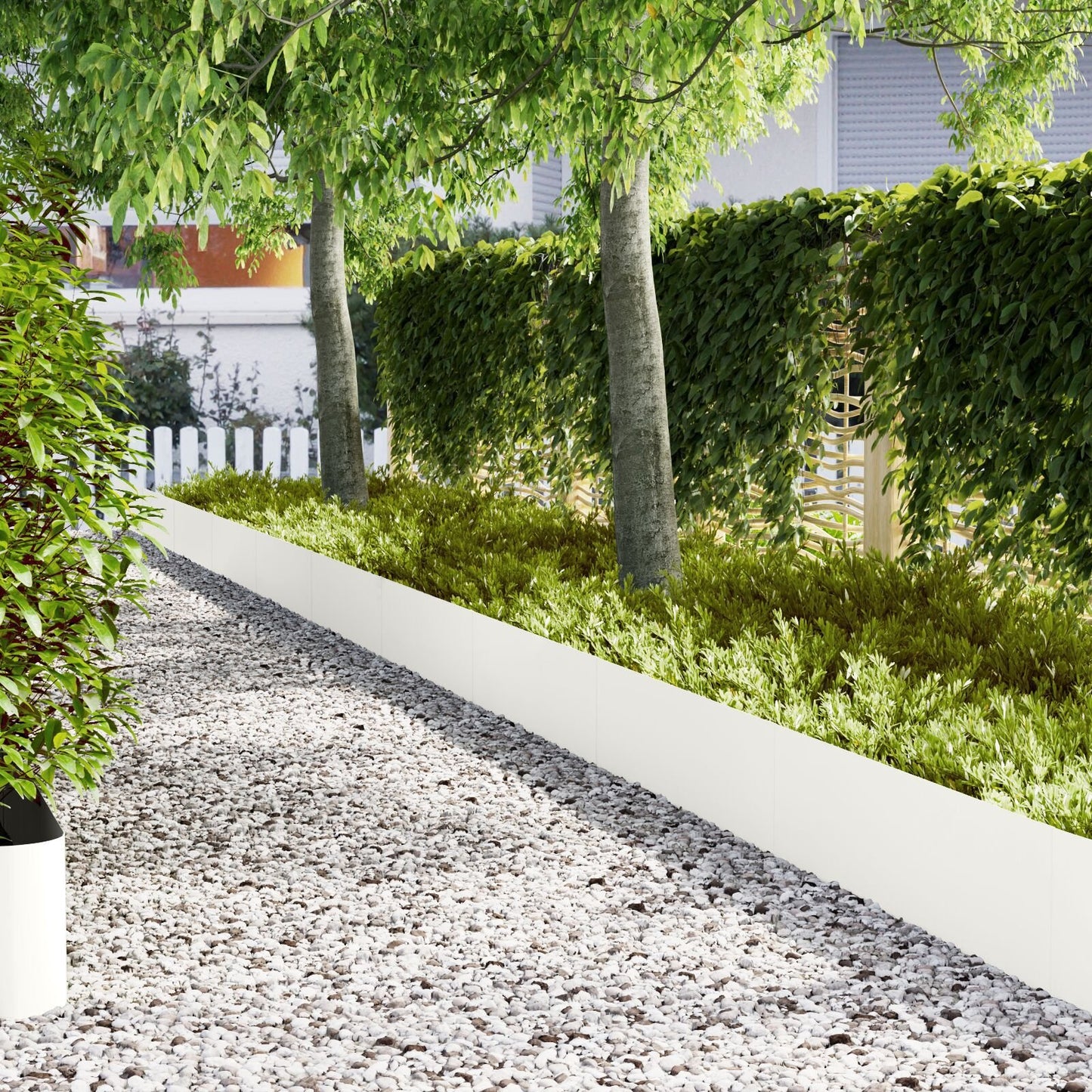 Gjerdekant 30 pcs Hvit 100 x 0,05 x 30 cm Kaldvalset stål