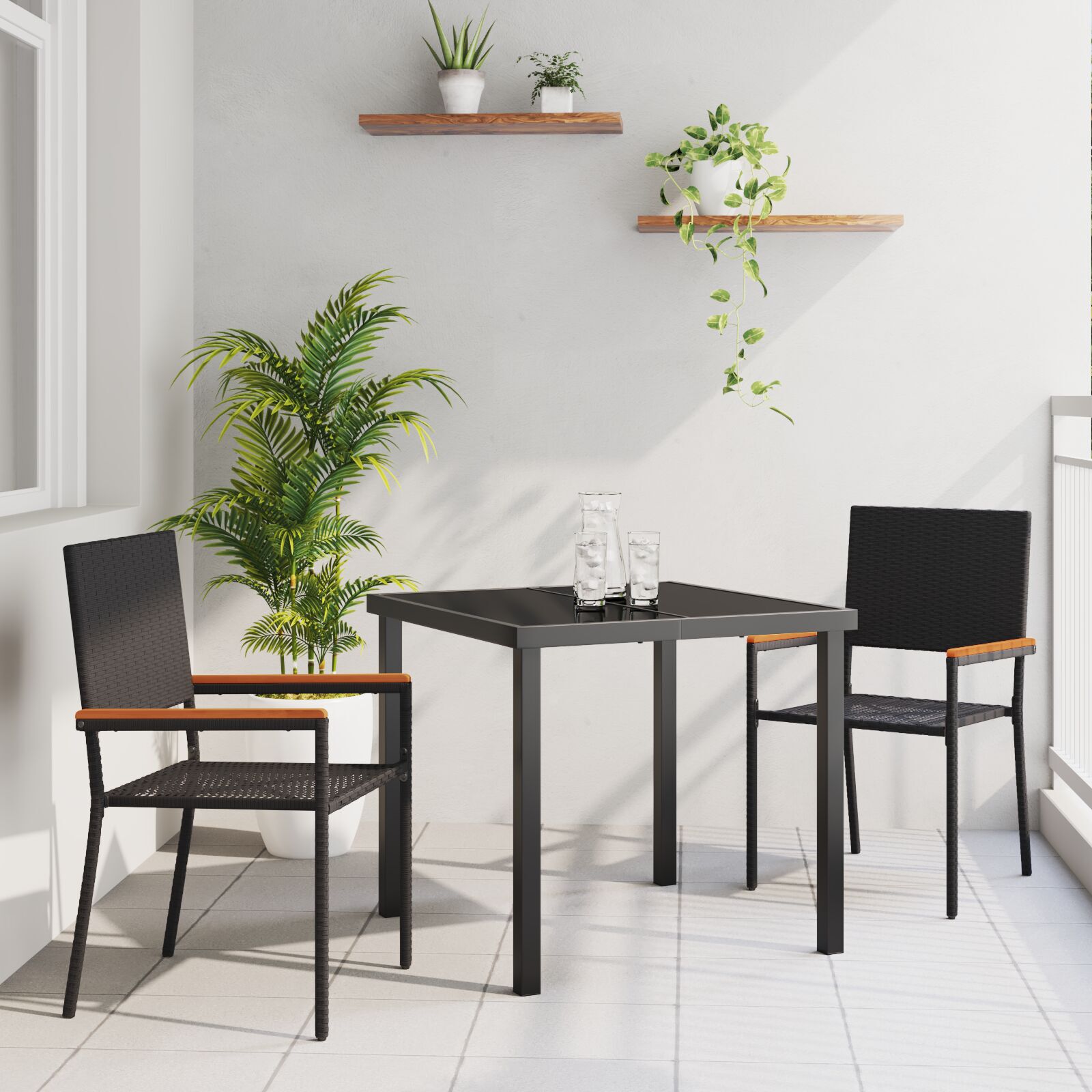 Hage Spisegruppe 5 pcs Beige Poly rattan