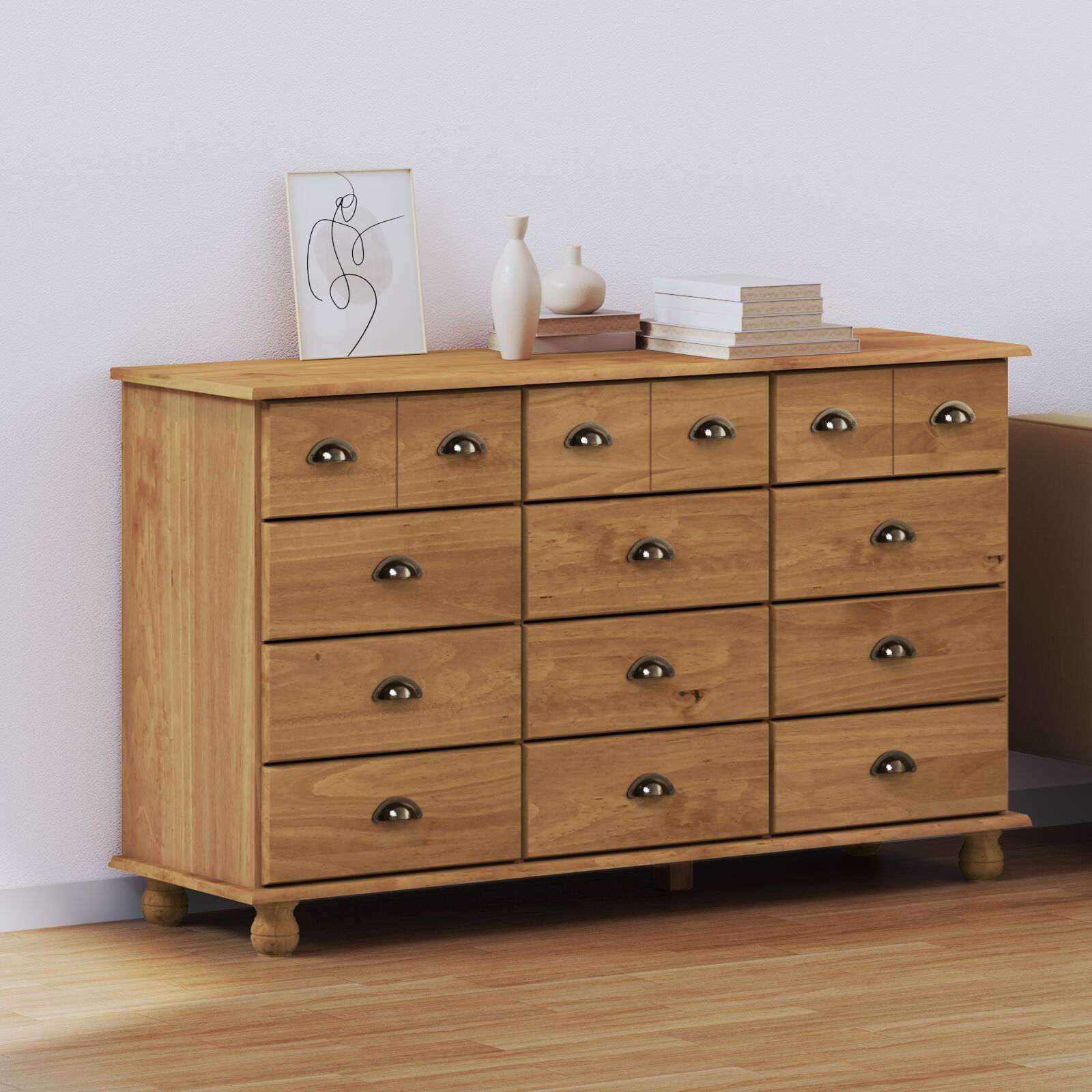 Skap med skuffer Brun 79 x 40 x 133.5 cm Massivt furutre