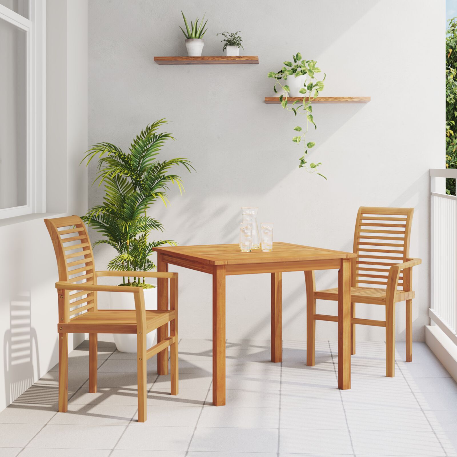 Stabelbar Hagemøbel Brun 62,5 x 54,5 x 95,5 cm Heltre teak