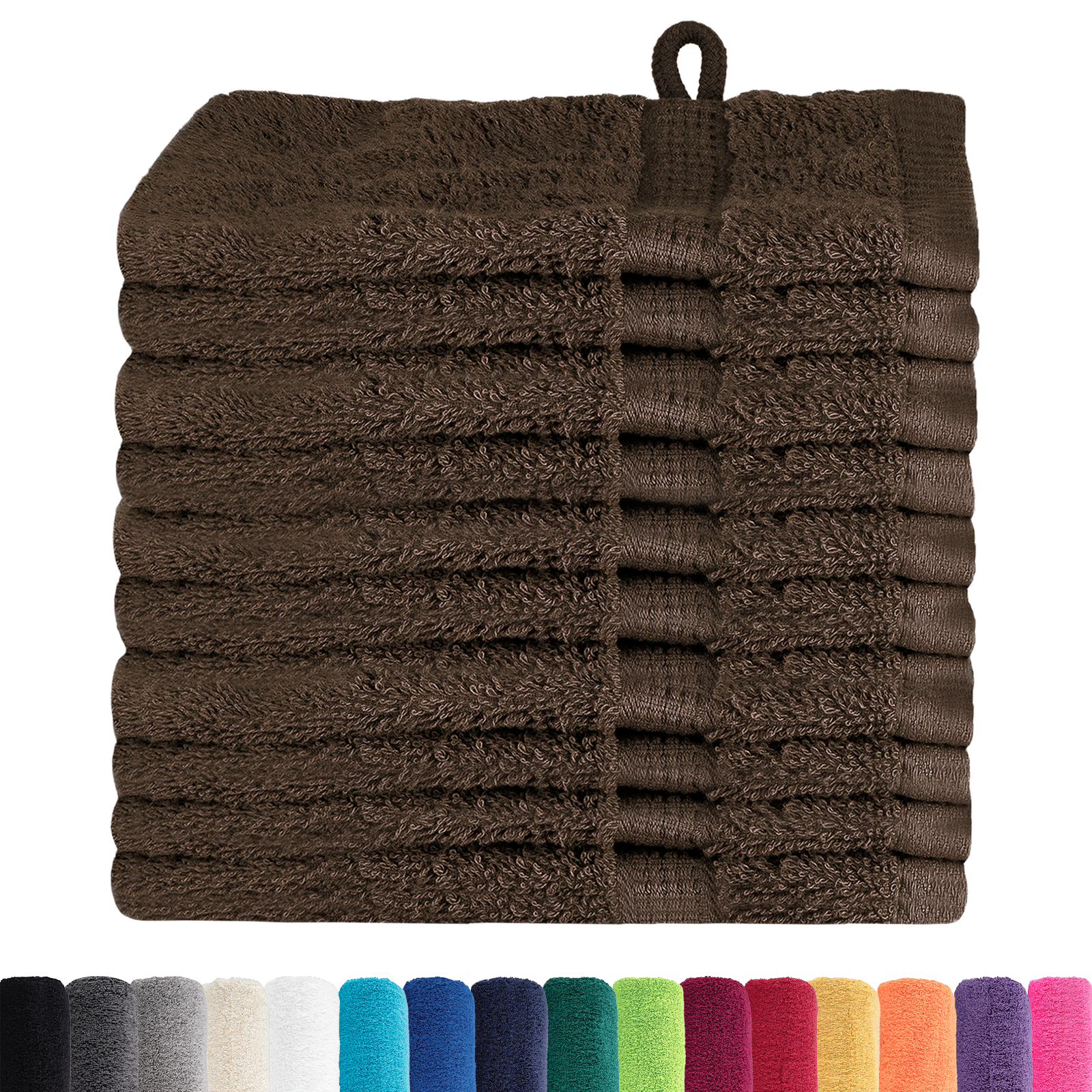 Vaskekluter 10 pcs Brun Bomull