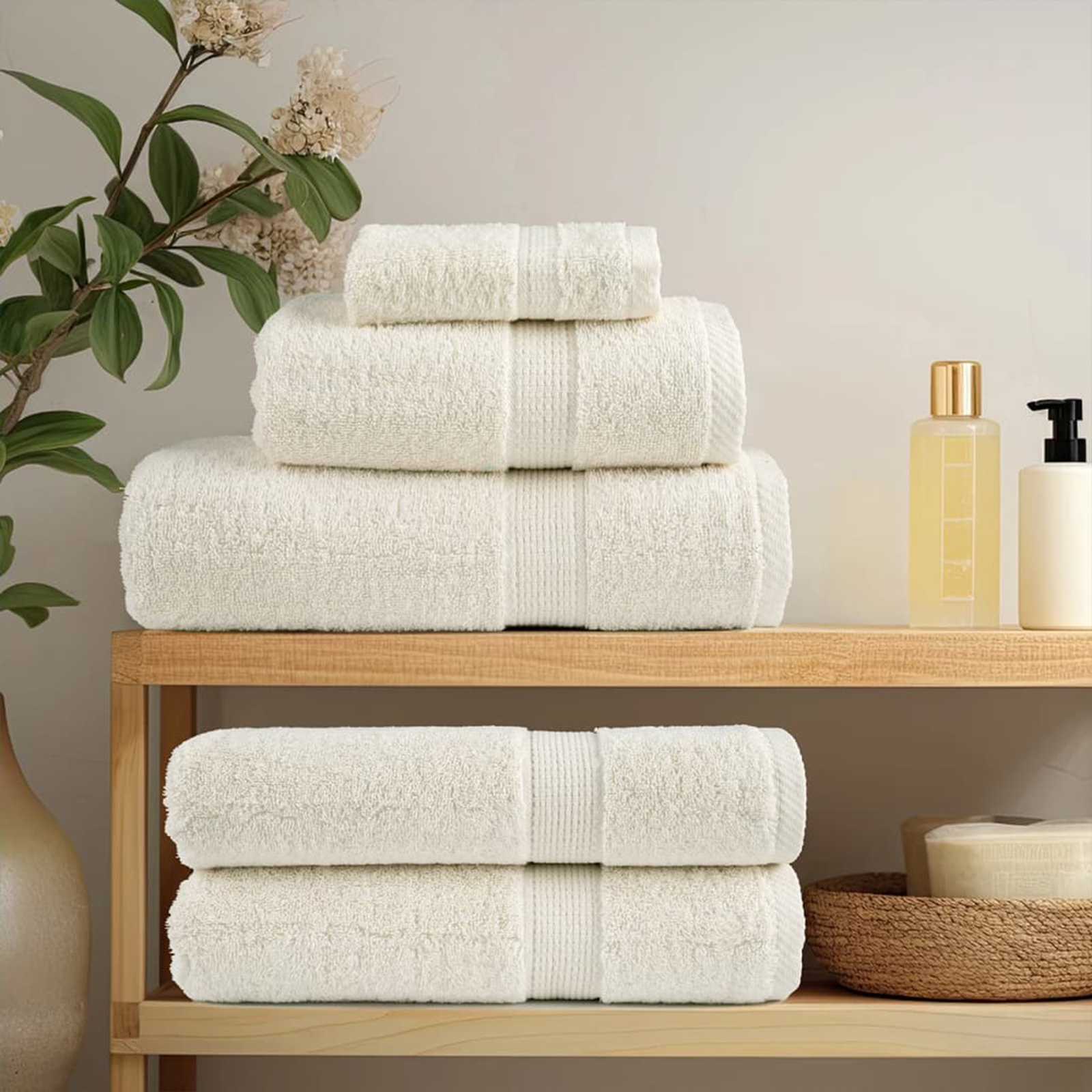 Vaskekluter 4 pcs Krem Bomull