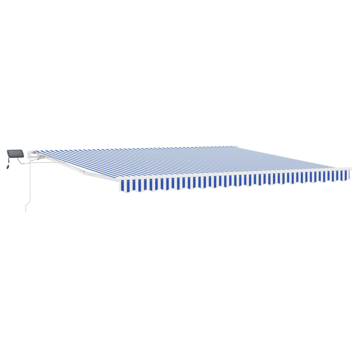 Innvendbar Markise med LED -stripelys Blå og hvit 450 × 300 cm