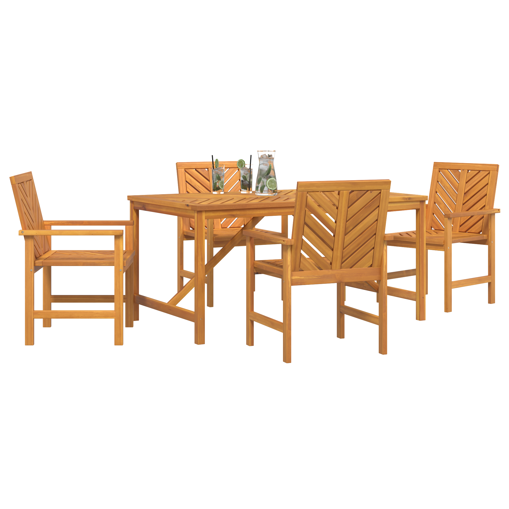 Hage Spisegruppe 5 pcs Brun 150 x 90 x 74 cm heltre akasie