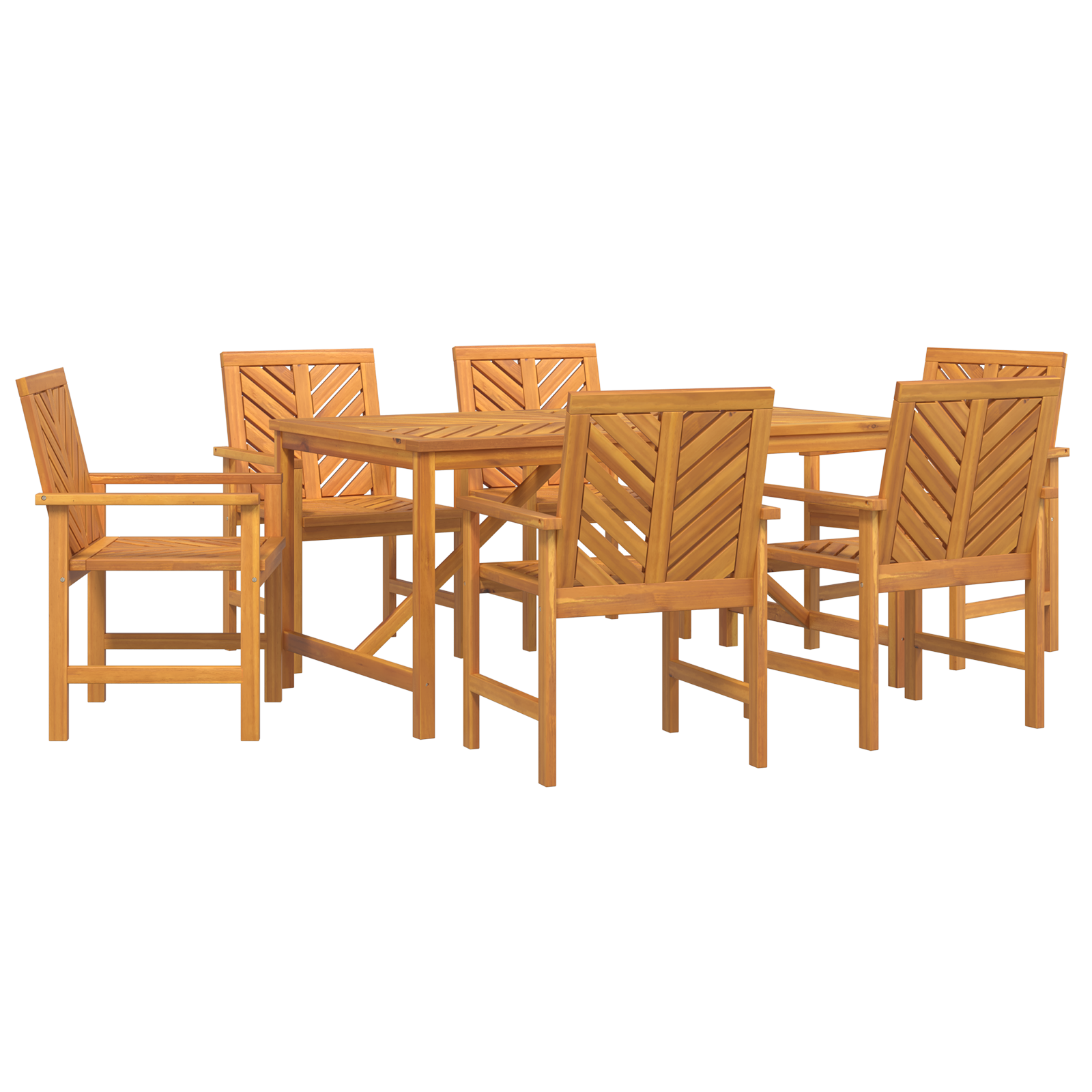 Hage Spisegruppe 7 pcs Brun 150 x 90 x 74 cm heltre akasie