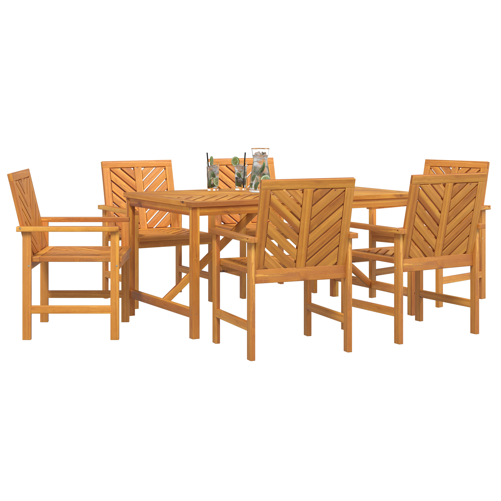 Hage Spisegruppe 7 pcs Brun 150 x 90 x 74 cm heltre akasie