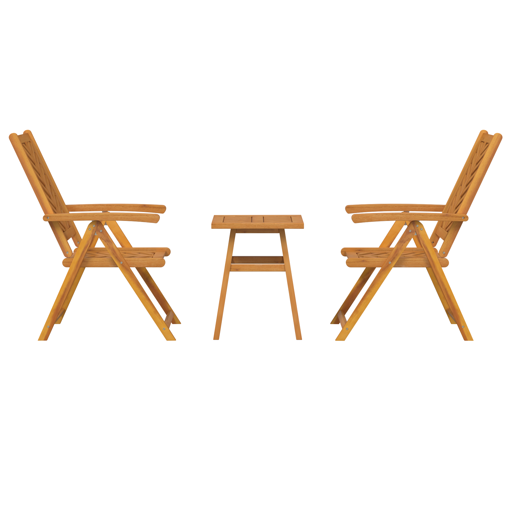 Hage Bistro Sett 3 pcs Brun heltre akasie