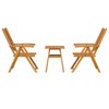 Hage Bistro Sett 3 pcs Brun heltre akasie
