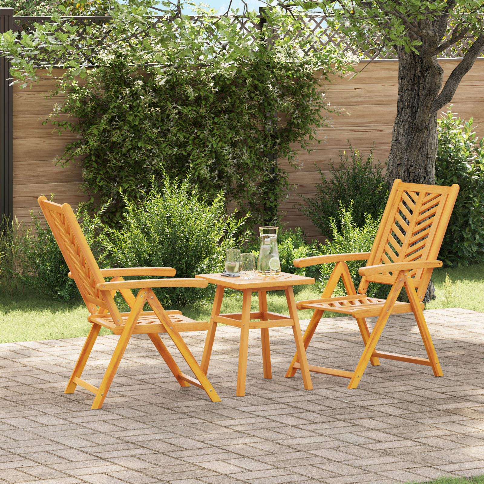 Hage Bistro Sett 3 pcs Brun heltre akasie
