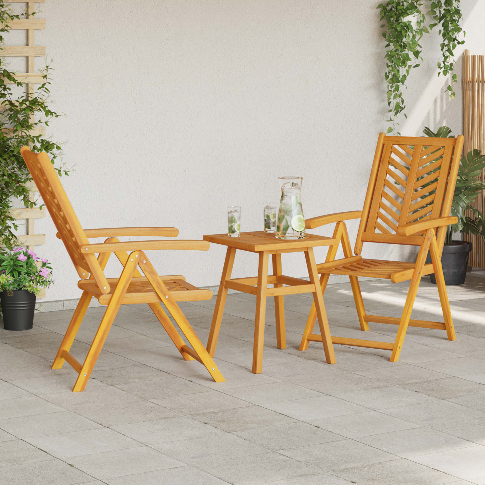 Hage Bistro Sett 3 pcs Brun heltre akasie