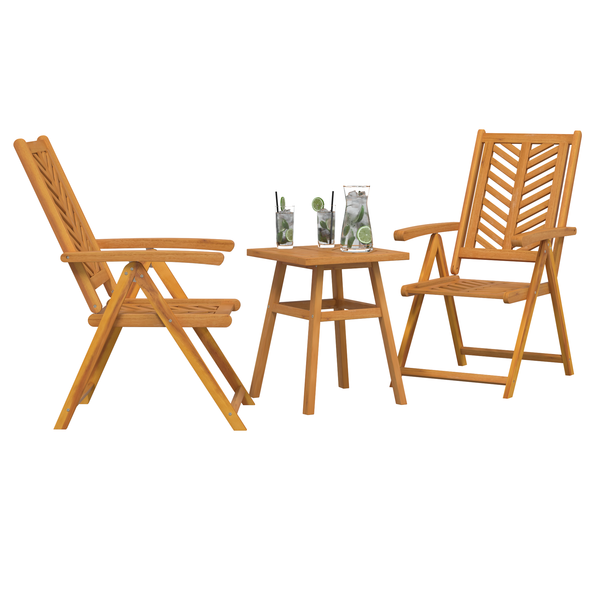 Hage Bistro Sett 3 pcs Brun heltre akasie