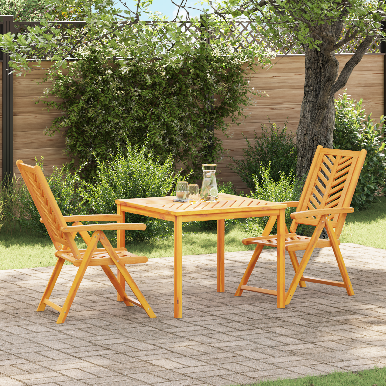 Hage Spisegruppe 3 pcs Brun 90 x 90 x 74 cm heltre akasie