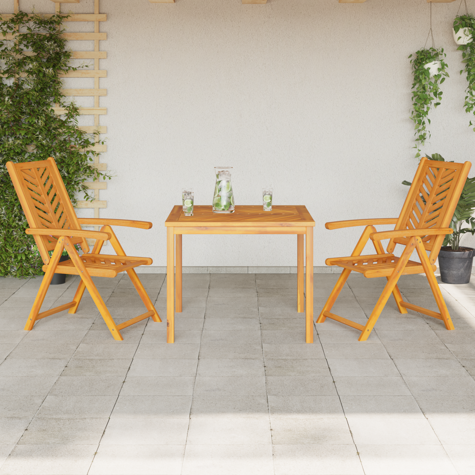 Hage Spisegruppe 3 pcs Brun 90 x 90 x 74 cm heltre akasie