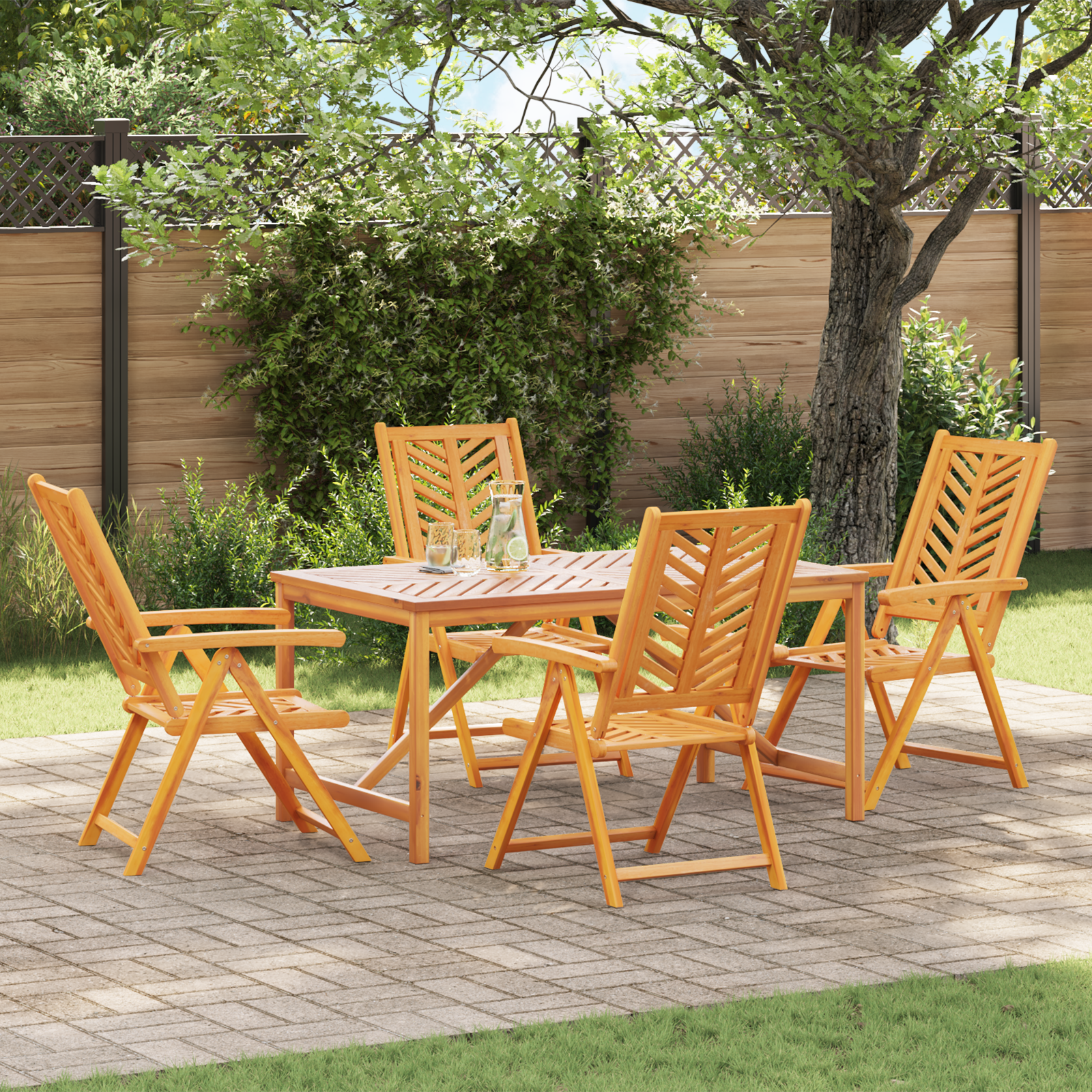 Hage Spisegruppe 5 pcs Brun 150 x 90 x 74 cm heltre akasie