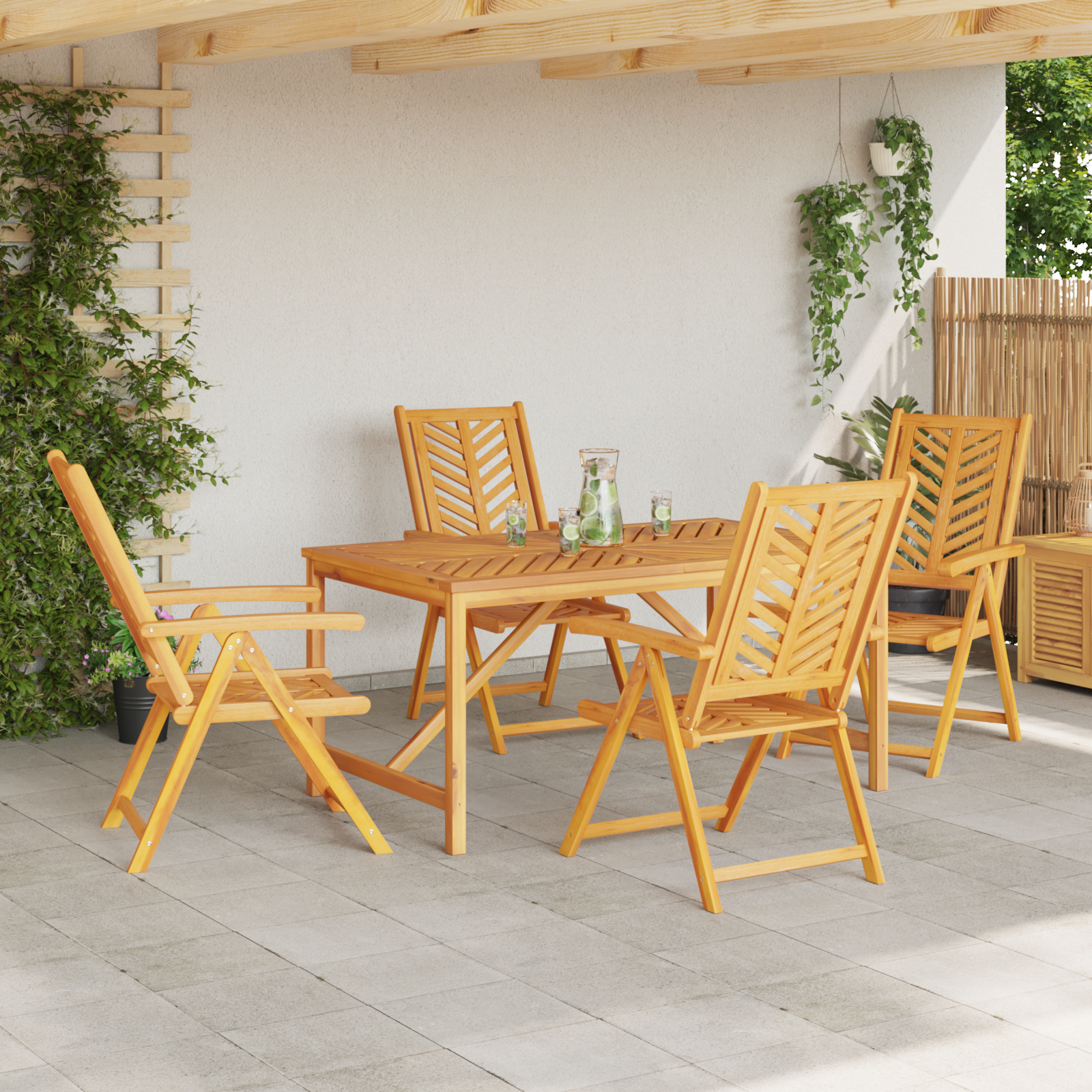Hage Spisegruppe 5 pcs Brun 150 x 90 x 74 cm heltre akasie