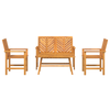Hage lounge sett 2 pcs Brun Massivt akasietre