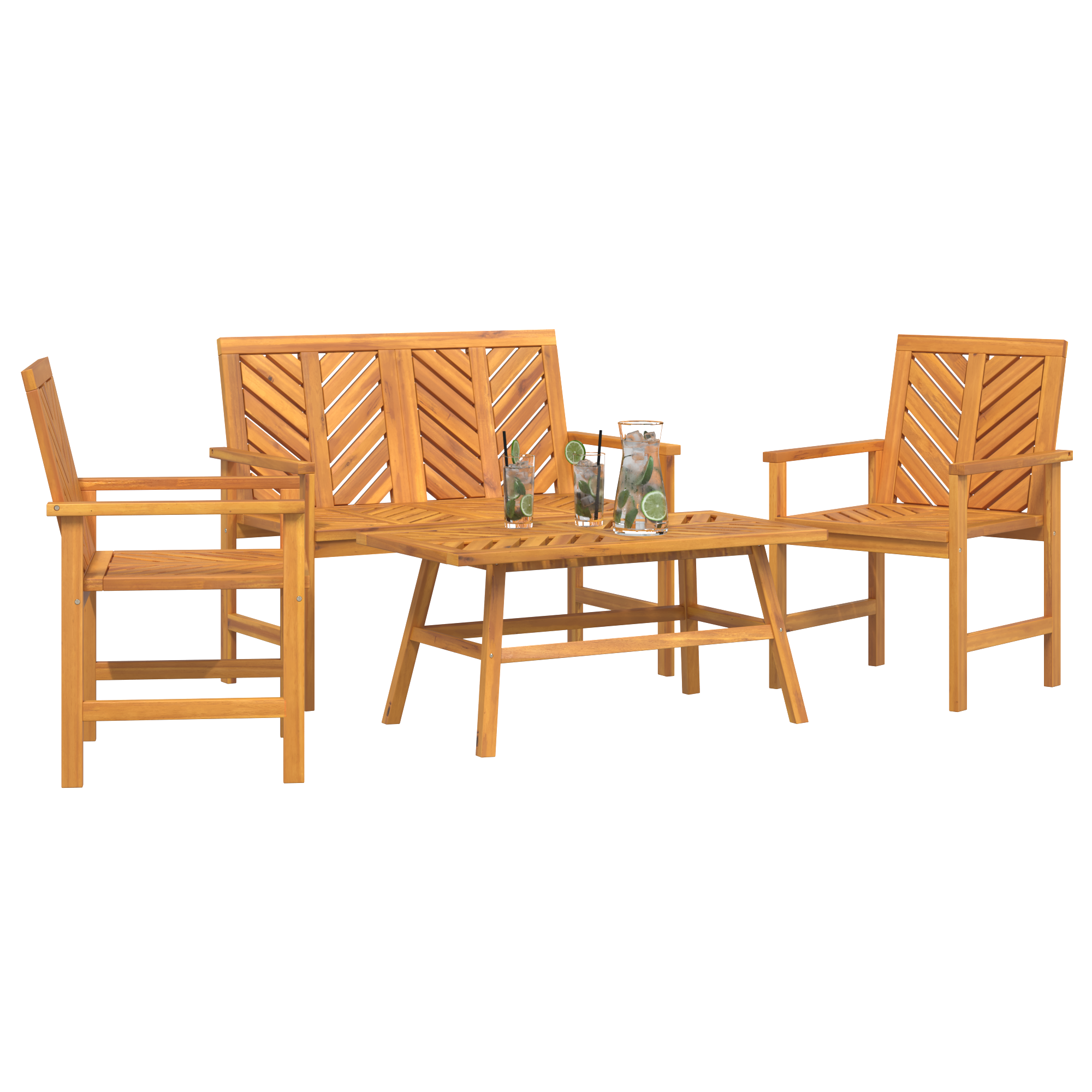 Hage lounge sett 2 pcs Brun Massivt akasietre
