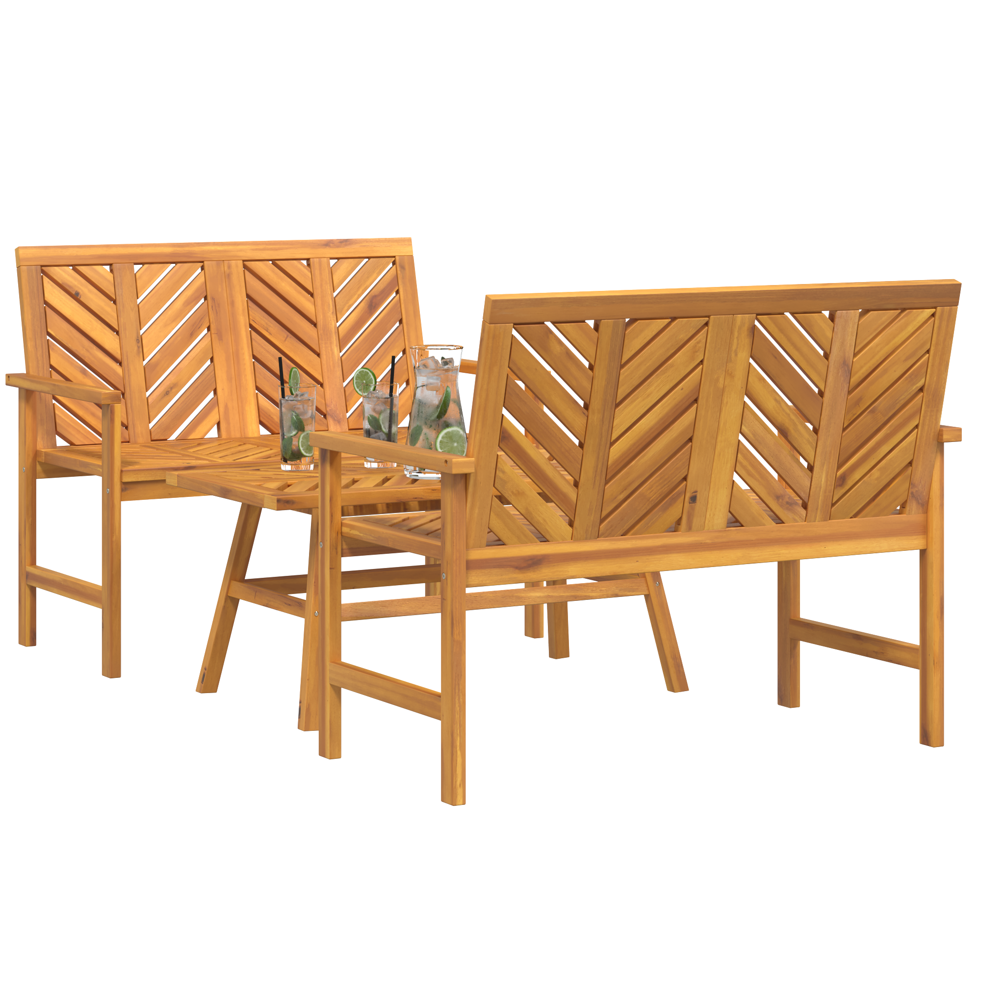 Hage lounge sett 2 pcs Brun Massivt akasietre