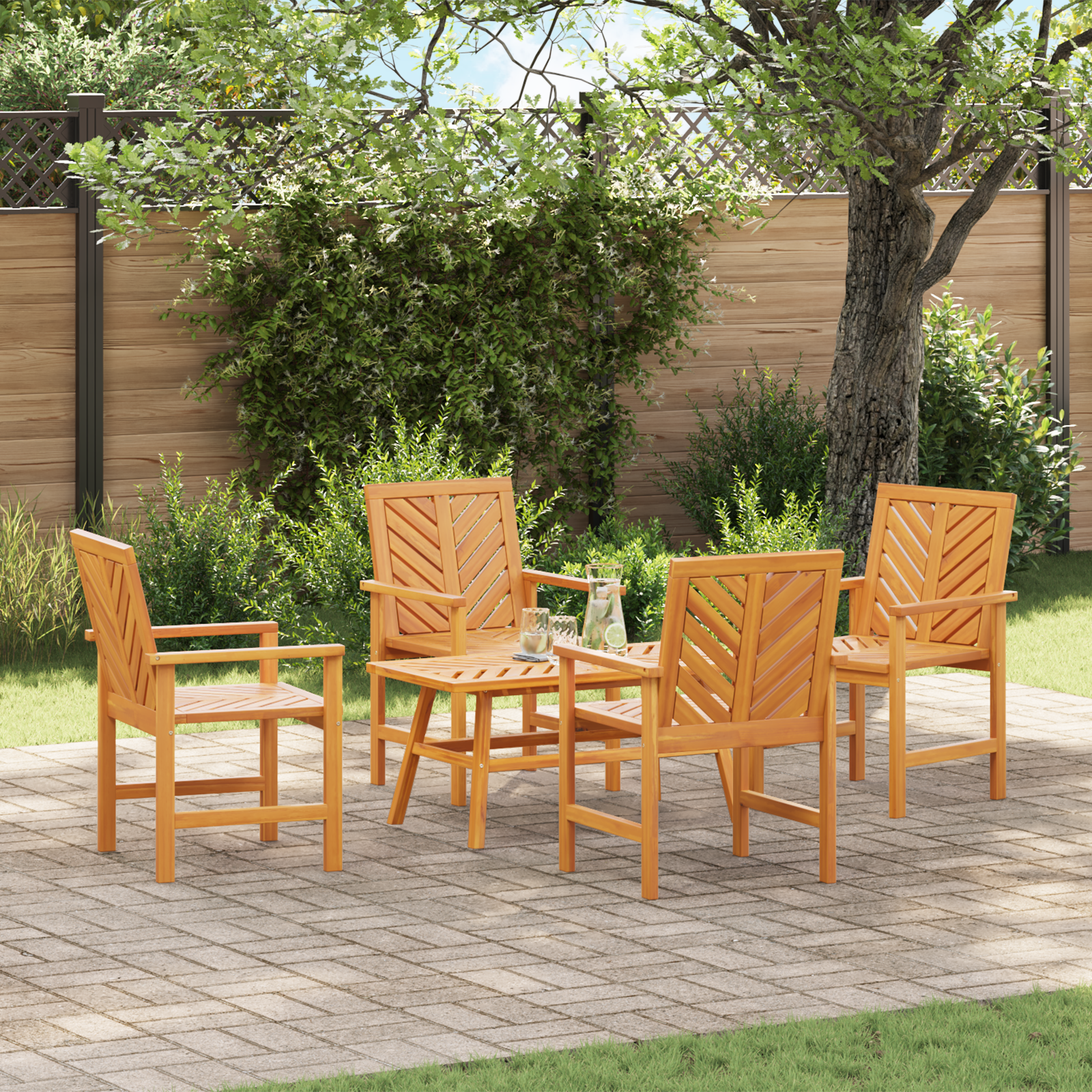 Hage lounge sett 3 pcs Brun Massivt akasietre