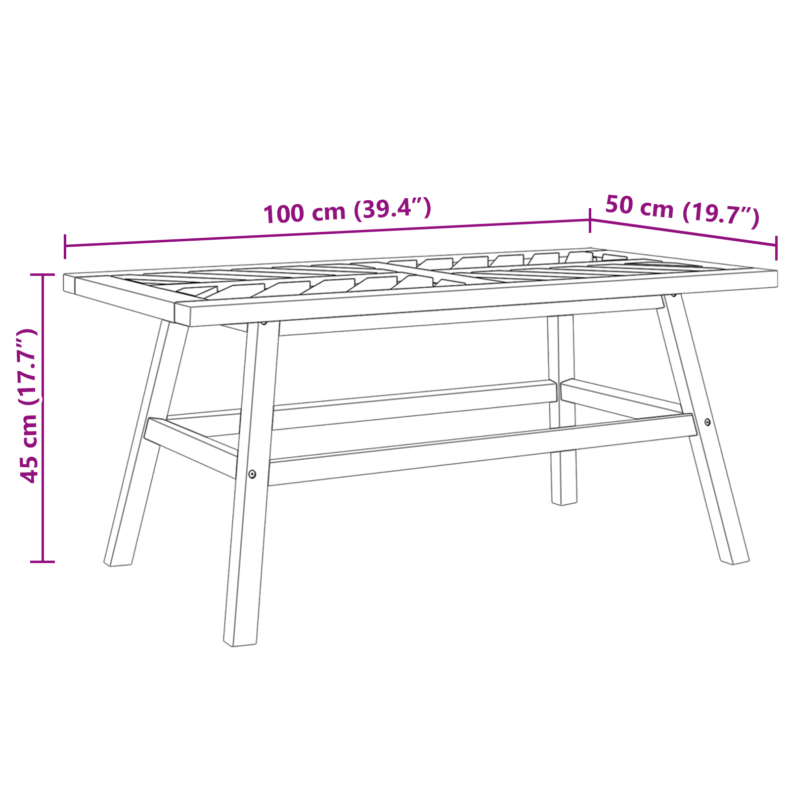Hage lounge sett 3 pcs Brun Massivt akasietre