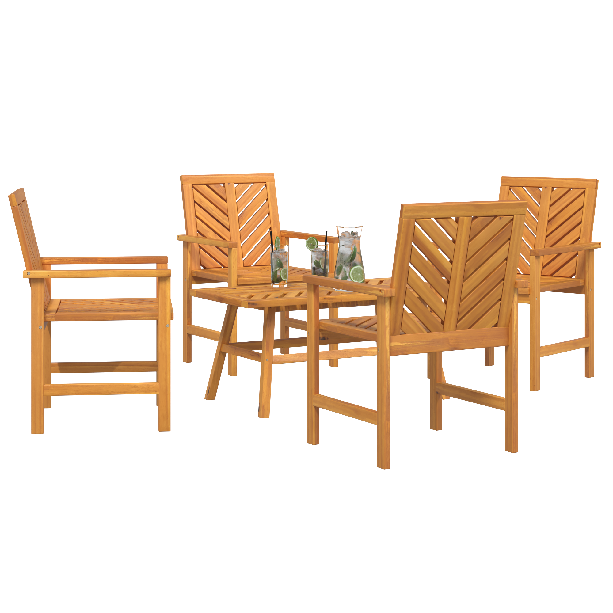 Hage lounge sett 3 pcs Brun Massivt akasietre