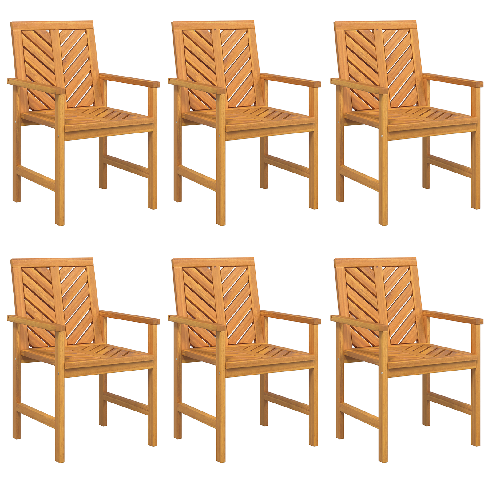 Hage spisestuestoler 6 pcs Brun 59 x 62.5 x 89 cm heltre akasie