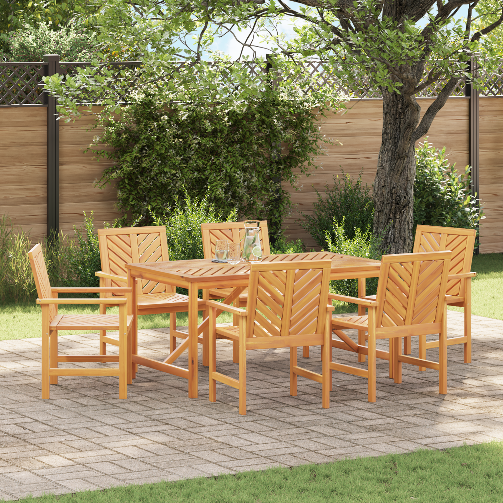 Hage spisestuestoler 6 pcs Brun 59 x 62.5 x 89 cm heltre akasie