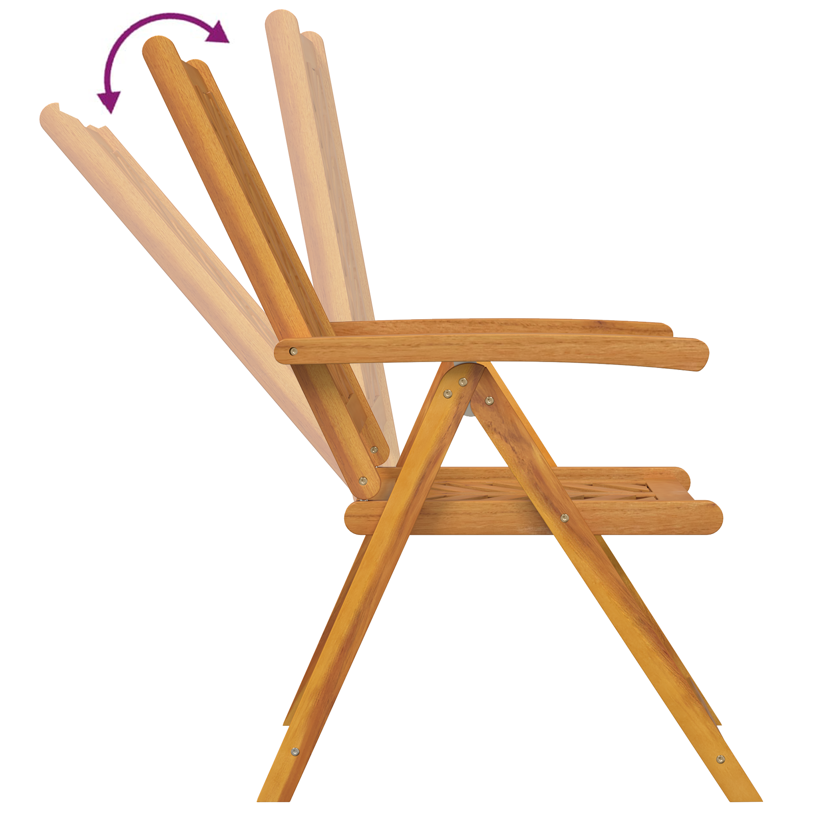Recliner stol 6 pcs Brun 57 x 71 x 90cm tre