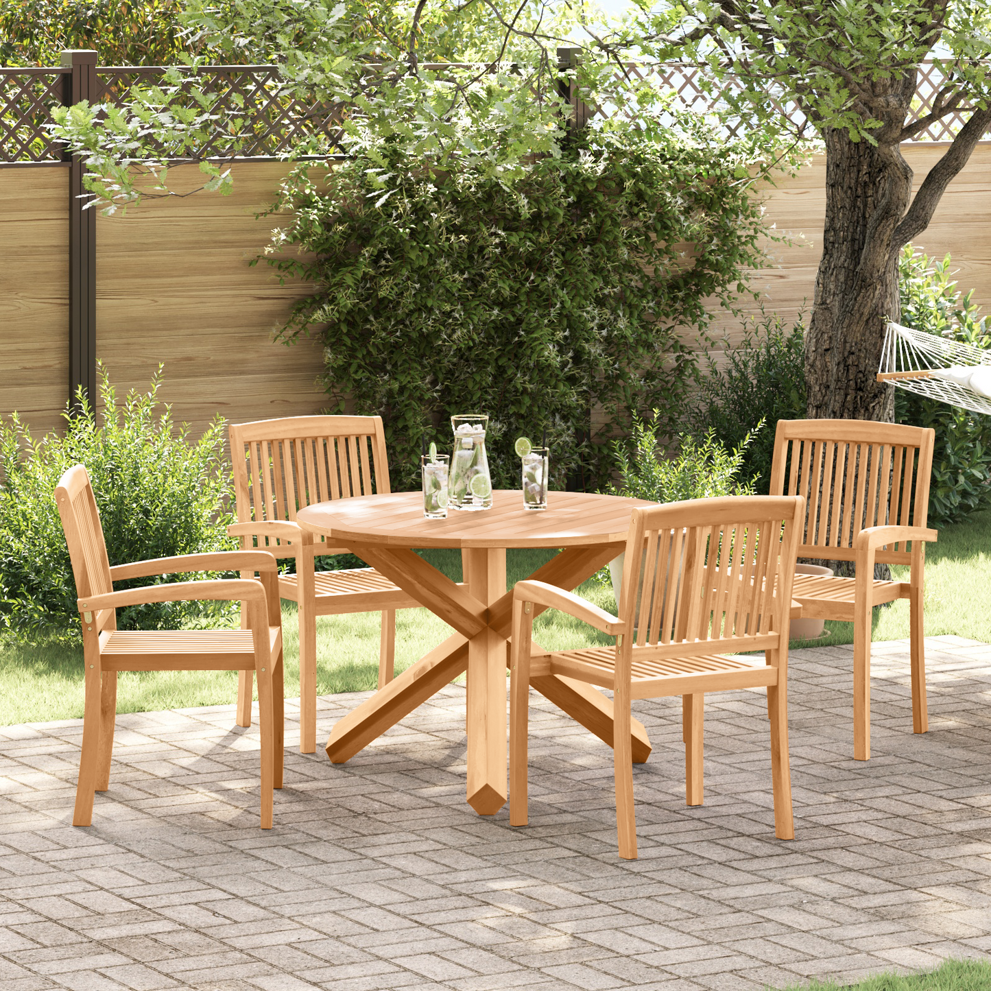 Hage Spisegruppe 5 pcs Naturlig Solid akasietre