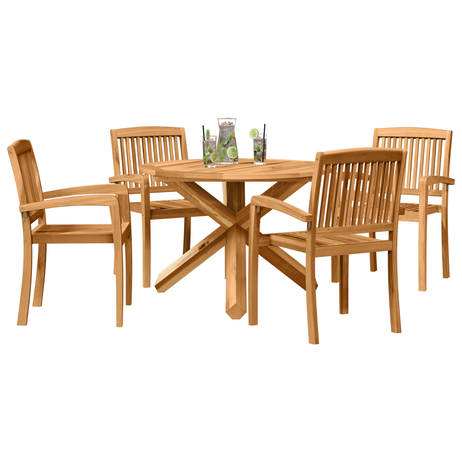 Hage Spisegruppe 3 pcs Brun Solid Akasietre
