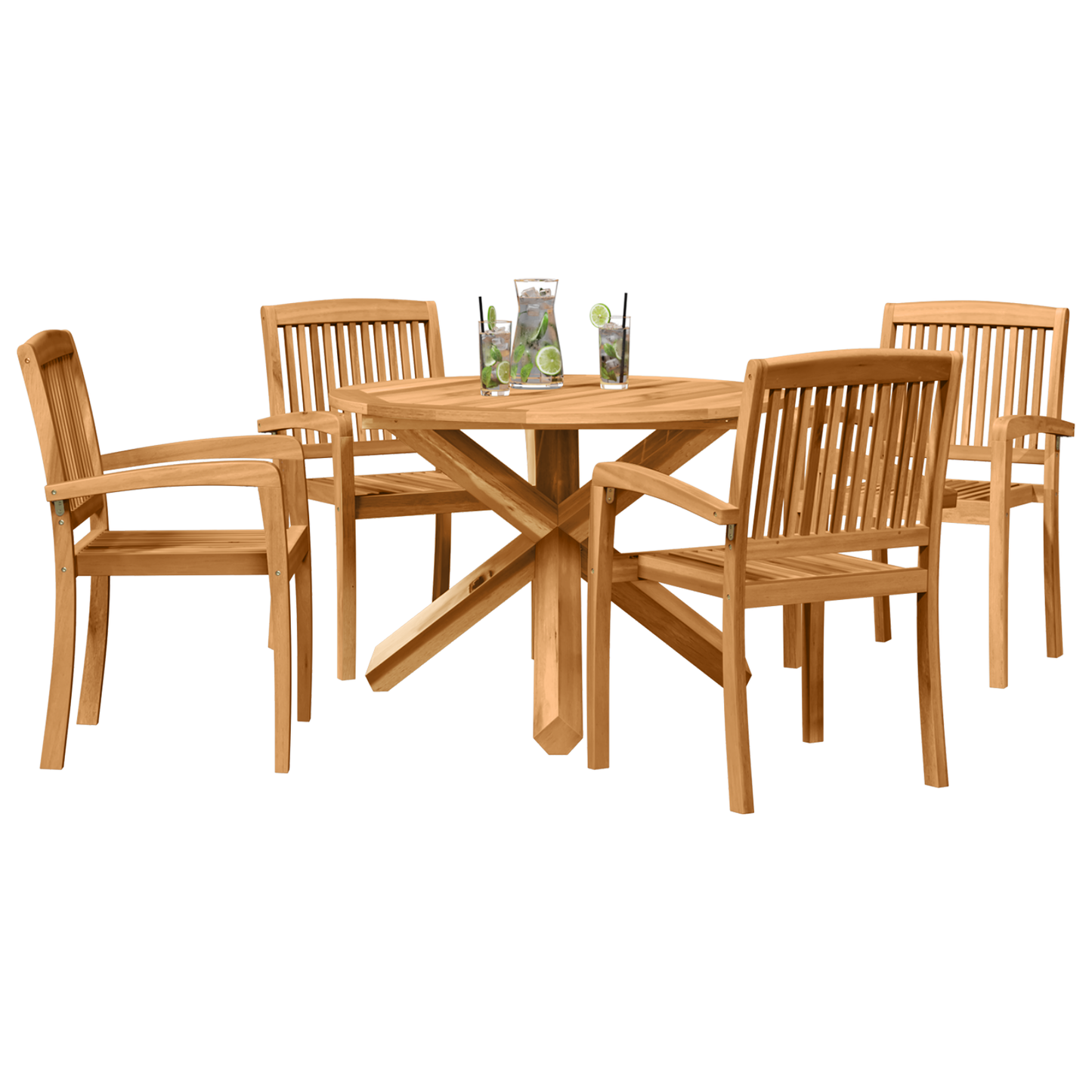 Hage Spisegruppe 5 pcs Naturlig Solid akasietre