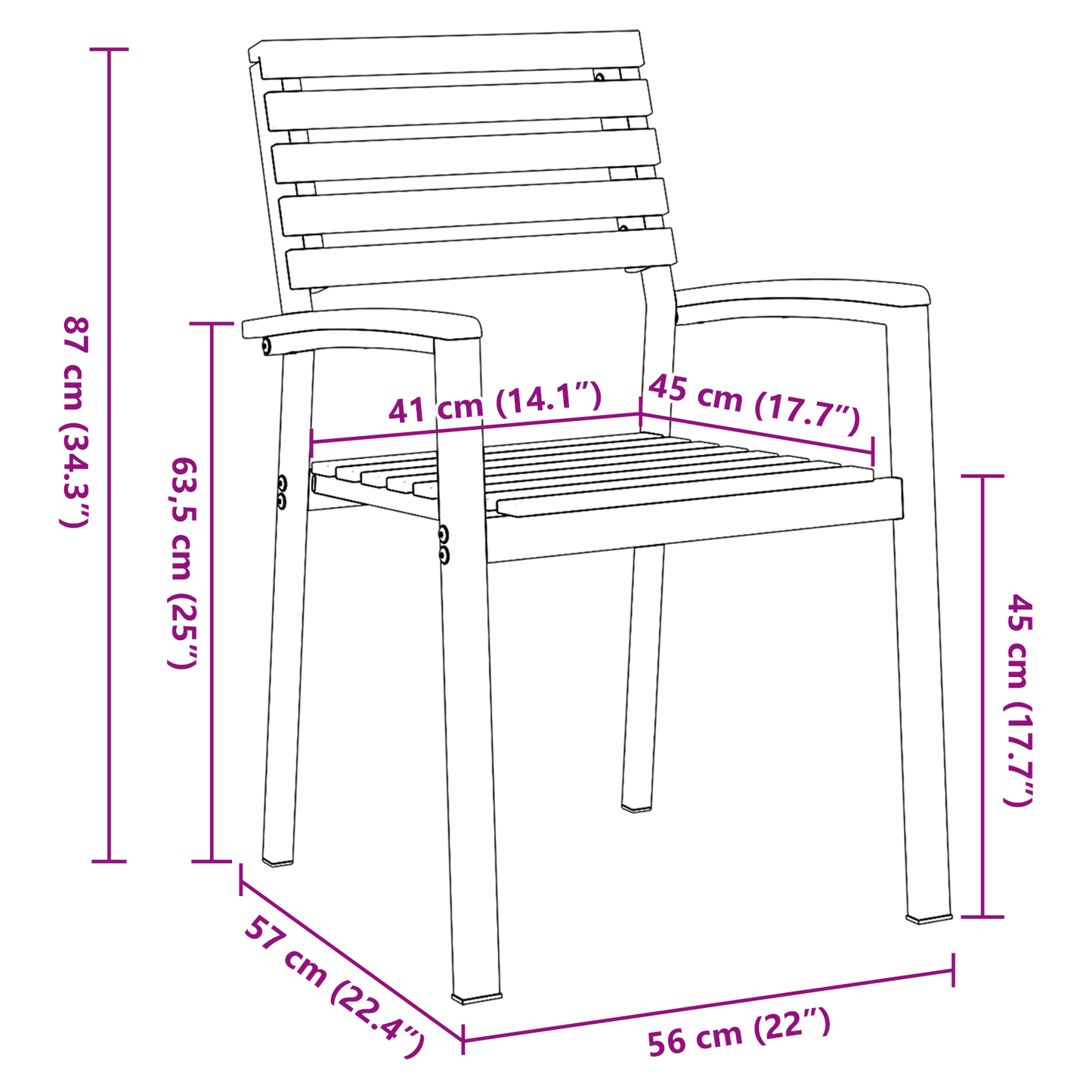 Hage Spisegruppe 7 pcs Grå Solid akasietre
