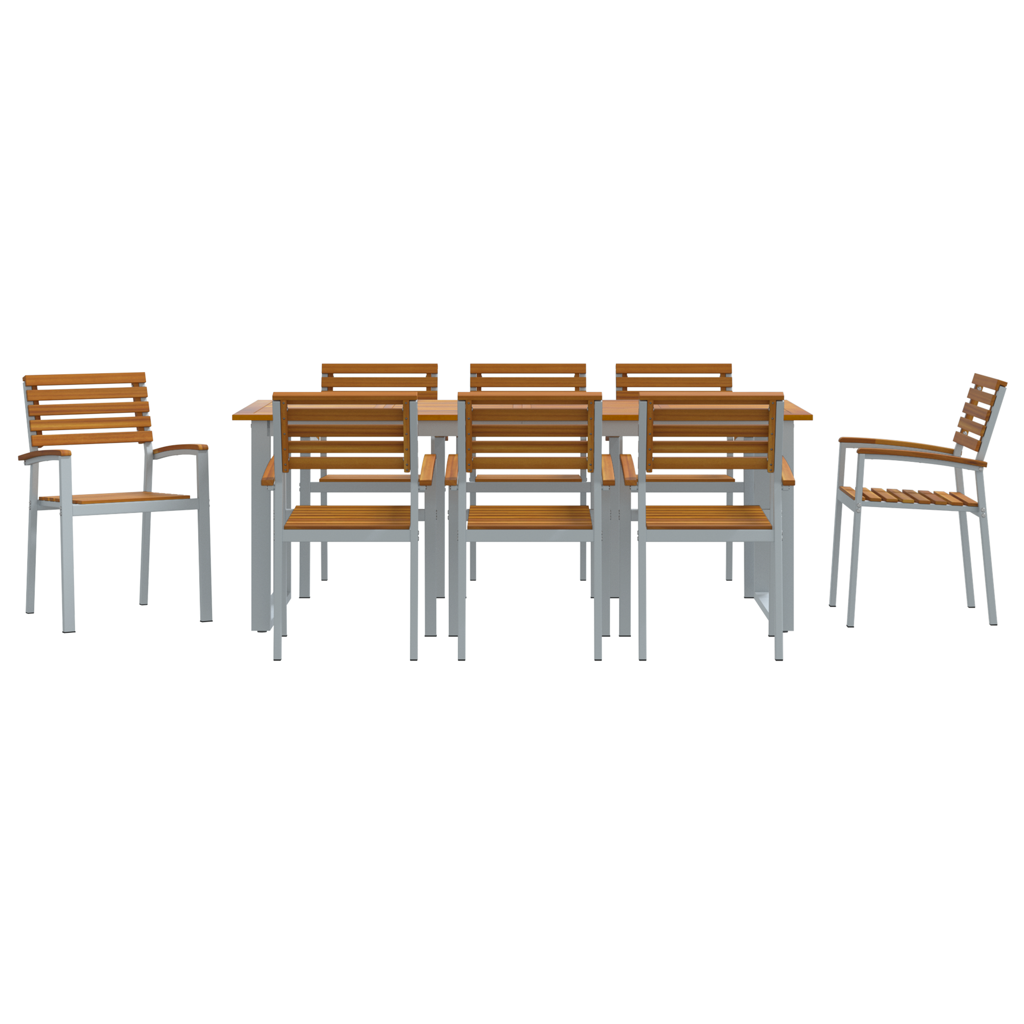 Hage Spisegruppe 5 pcs Grå og brun heltre akasie
