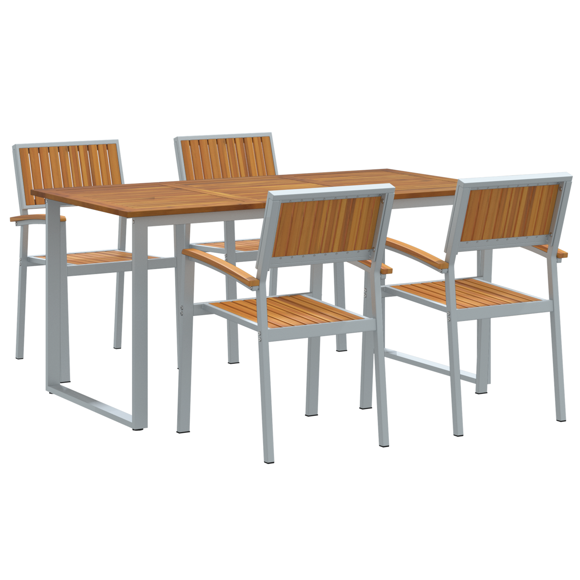 Hage Spisegruppe 5 pcs Grå og brun 160 x 80 x 75 cm