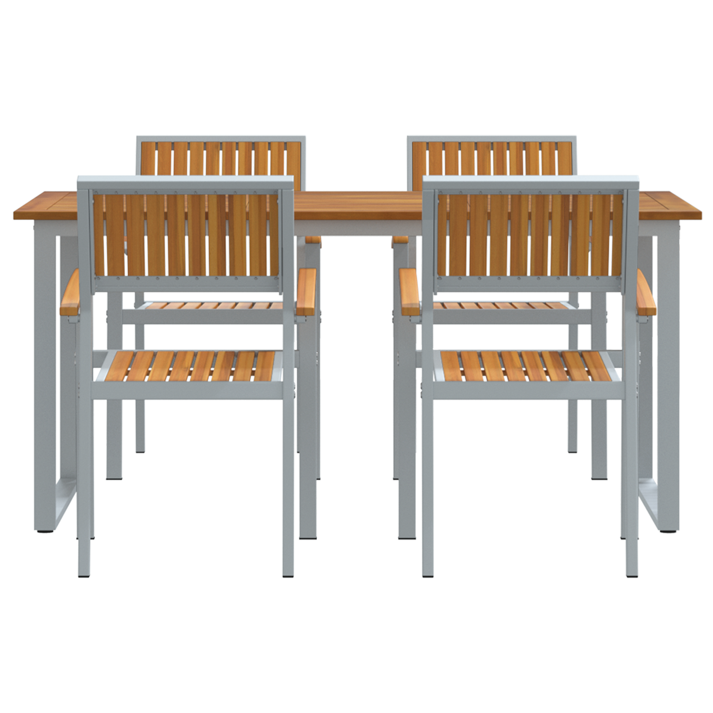 Hage Spisegruppe 5 pcs Grå Solid akasietre